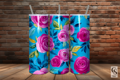 Fuchsia Pink Watercolor Roses Seamless Pattern Product Image 5