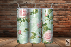Pastel Pink Roses &amp; Green Lace Patterns Product Image 5