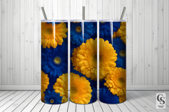 Blue and Yellow Gerbera Daisy Flowers Digital Paper Product Image 5