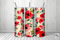 Creamy Red Watercolor Flowers Pattern Product Image 2