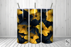 Black and Yellow Petunia Flowers Digital Paper Product Image 2
