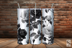 Black and White Roses Digital Paper Product Image 5