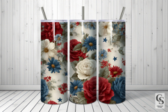 Vintage Patriotic Flowers Seamless Patterns Product Image 5