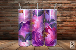 Pink and Purple Peony Flowers Seamless Patterns Product Image 4