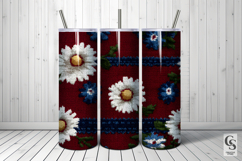 Patriotic Knitted Daisy Floral Seamless Patterns Product Image 5