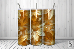 Gold Daisy Flowers Seamless Patterns Product Image 5