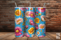 Pink and Teal Summer Watercolor Floral Pattern Product Image 5