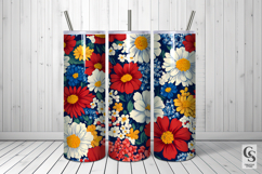 Bold Patriotic Flowers Seamless Patterns Product Image 5