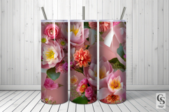 Pink Flowers Bouquet Digital Paper Seamless Pattern Product Image 4