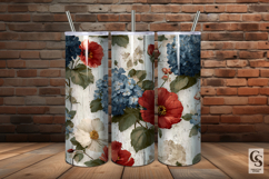 Patriotic Shabby Chic Flowers Patterns Product Image 5