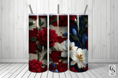 American Knitted Red Blue Flowers Seamless Patterns Product Image 5