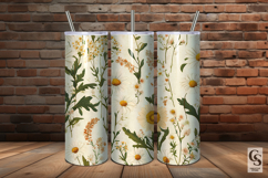 Vintage Daisy Flowers Digital Papers Product Image 2