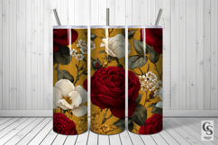 Red and Gold Roses Digital Paper Product Image 5