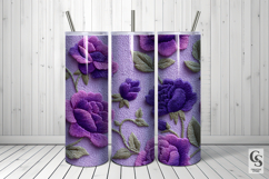 Purple Flowers Embroidery Digital Paper Product Image 5