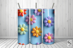 Whimsical 3D Flowers Digital Paper Pattern Product Image 5