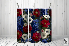 Bold American Patriotic Flowers Seamless Patterns Product Image 3