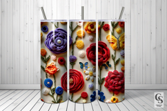 3D Beaded Crochet Flowers Seamless Patterns Product Image 5