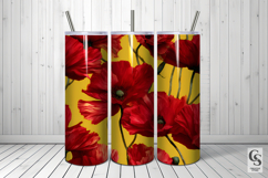 Red Yellow Poppy Flowers Digital Paper Product Image 5