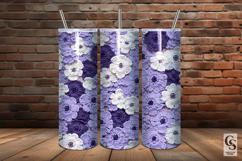 Purple and White Crochet Floral Seamless Pattern Product Image 5