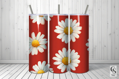 Red and White Daisy Flowers Pattern Product Image 2