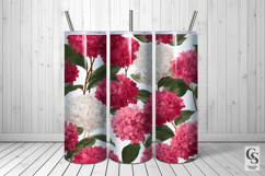 Pink and White Hydrangea Flowers Digital Paper Product Image 5