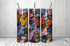 3D Crochet Floral Butterflies Digital Papers Product Image 3