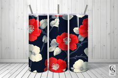 Red and White Patriotic Flowers Pattern Product Image 3