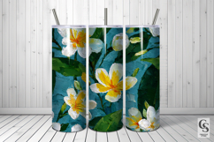 Impasto Painted Plumeria Seamless Patterns Product Image 3