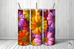 Colorful Vibrant Daisy Flowers Seamless Patterns Product Image 5
