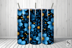 Dark Blue Flowers Seamless Patterns Product Image 5