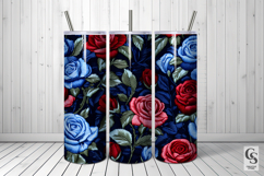 Red and Blue Rose Embroidery Seamless Patterns Product Image 5