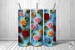 Colorful 3d crochet roses Seamless Patterns Product Image 5