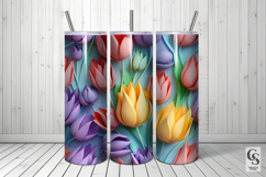 3D Clay Tulip Flowers Digital Papers Product Image 2