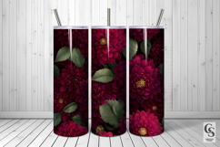 Burgundy Dahlia Flowers Digital Papers Product Image 5