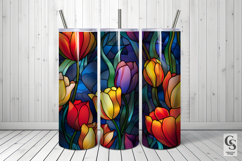 Colorful Stained Glass Tulip Flowers Patterns Product Image 3