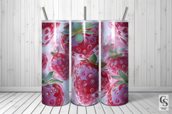 3D Transparent Red Strawberries Seamless Patterns Product Image 2