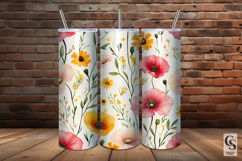 Poppy Watercolor Flowers Seamless Patterns Product Image 5
