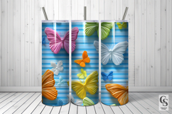 Colorful 3D Butterflies Seamless Patterns Product Image 4