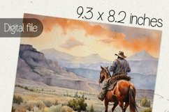 Cowboy tumbler wrap, Sublimation PNG design, Western ride Product Image 2