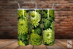 Green Chrysanthemum Flowers Seamless Patterns Product Image 4