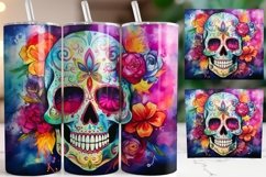 Day of the dead tumbler wrap, Sublimation PNG design Product Image 1