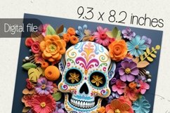 Day of the dead tumbler wrap, 3d sublimation PNG design Product Image 2