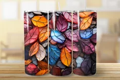 Fall stained glass tumbler, autumn sublimation tumbler Product Image 2