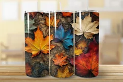 Fall stained glass tumbler, autumn sublimation tumbler Product Image 2