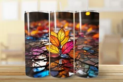 Fall stained glass tumbler, autumn sublimation tumbler Product Image 2