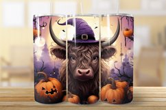 Baby Highland Cow Witch Halloween 20 Oz Tumbler Wrap Design Product Image 2