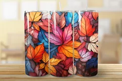 Fall stained glass tumbler, autumn sublimation tumbler Product Image 2