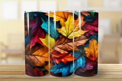 Fall stained glass tumbler, autumn sublimation tumbler Product Image 2
