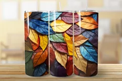 Fall stained glass tumbler, autumn sublimation tumbler Product Image 2