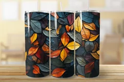 Fall stained glass tumbler, autumn sublimation tumbler Product Image 2